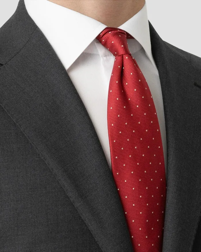 Men Polka Dot Woven Silk Tie Red Eton Ties Men Polka Dot Woven Silk Tie Red Eton Ties