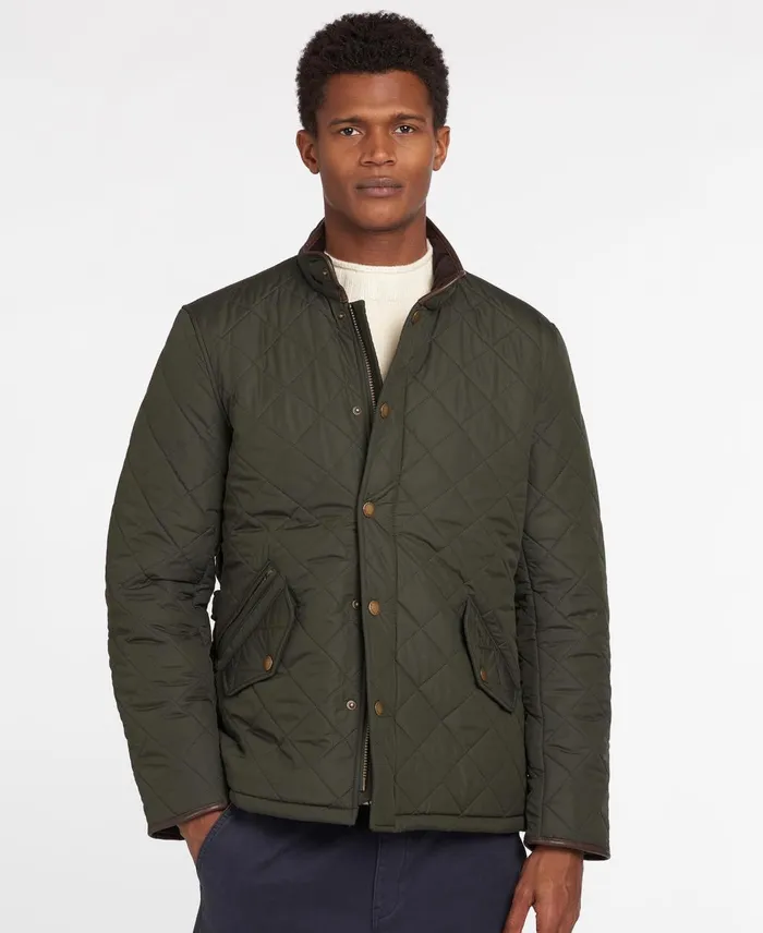 Men Quilted Jackets Barbour Powell Quilted Jacket Sage