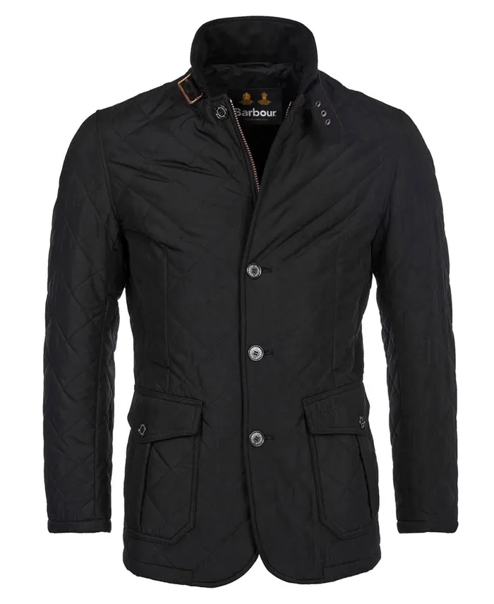 Men Quilted Jackets Barbour Quilted Lutz Jacket Navy