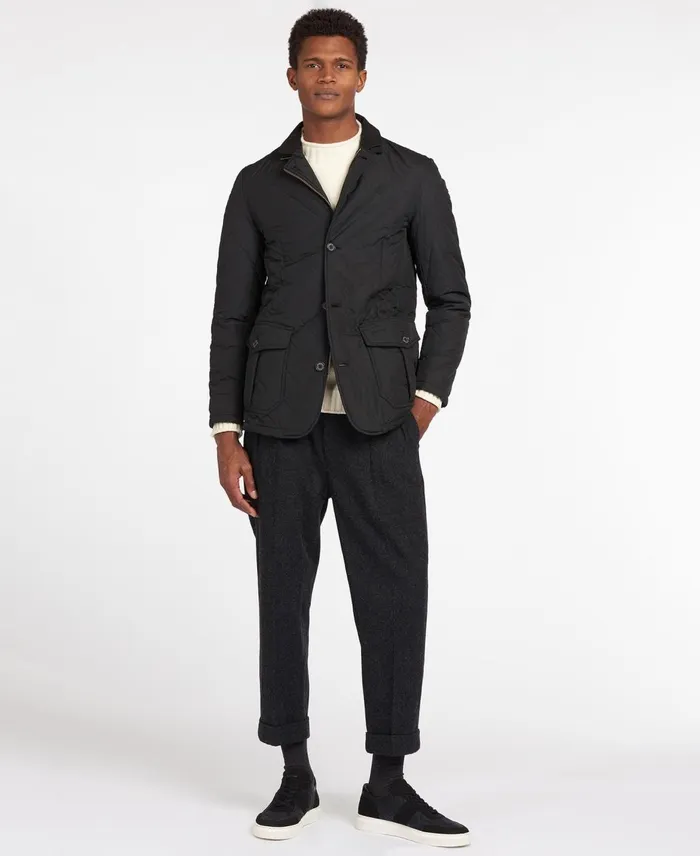 Men Quilted Jackets Barbour Quilted Lutz Jacket Navy