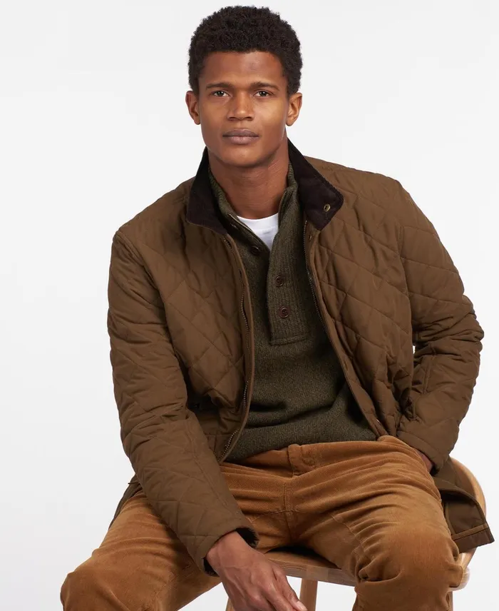 Men Quilted Jackets Barbour Shoveler Quilt Darksand