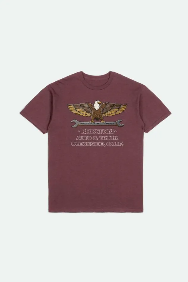 Men Repair SS Standard TShirt Mahogany Worn Wash Brixton TShirts