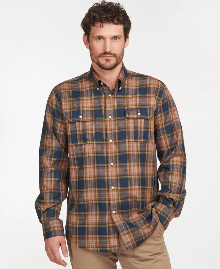 Men Shirts Barbour Singsby Thermo Weave Shirt Grey Marl