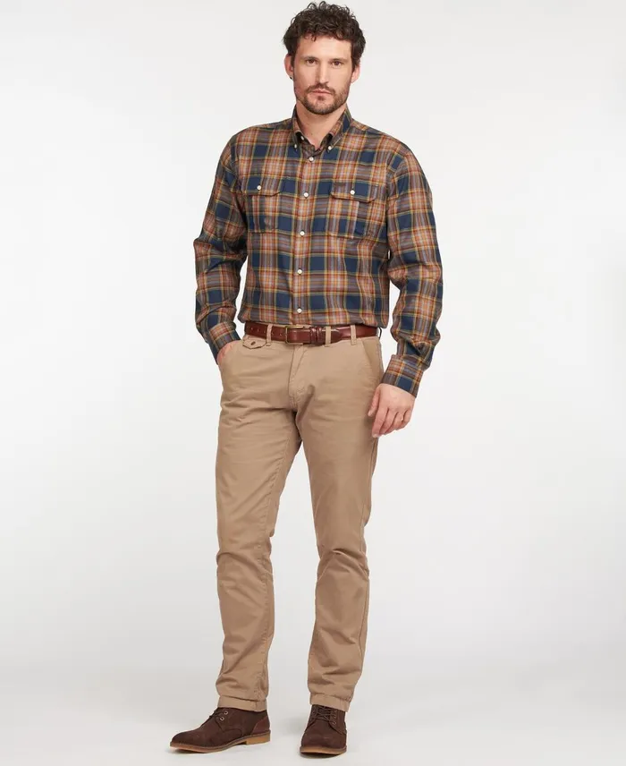 Men Shirts Barbour Singsby Thermo Weave Shirt Grey Marl Men Shirts Barbour Singsby Thermo Weave Shirt Grey Marl
