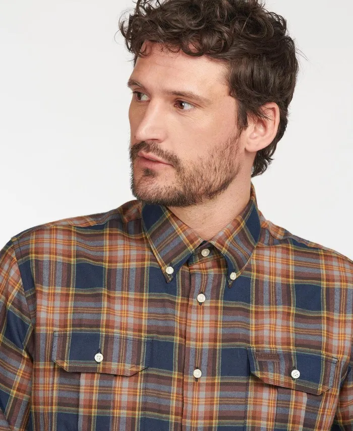 Men Shirts Barbour Singsby Thermo Weave Shirt Grey Marl Men Shirts Barbour Singsby Thermo Weave Shirt Grey Marl