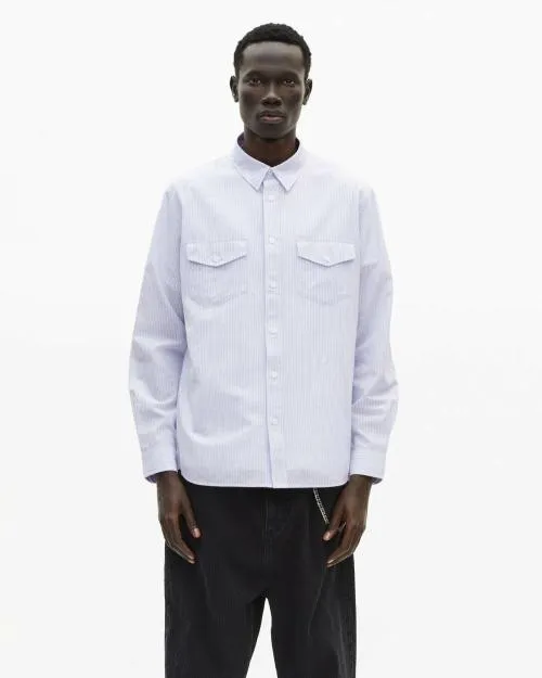Men Shirts The Kooples Blue And White Striped Shirt Blue White