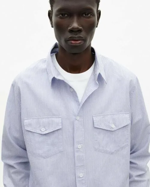 Men Shirts The Kooples Blue And White Striped Shirt Blue White