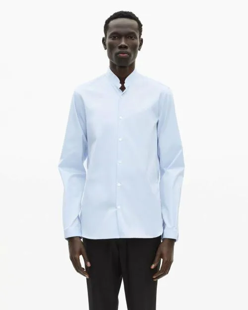 Men Shirts The Kooples Blue Shirt With Officer Collar Light Blue