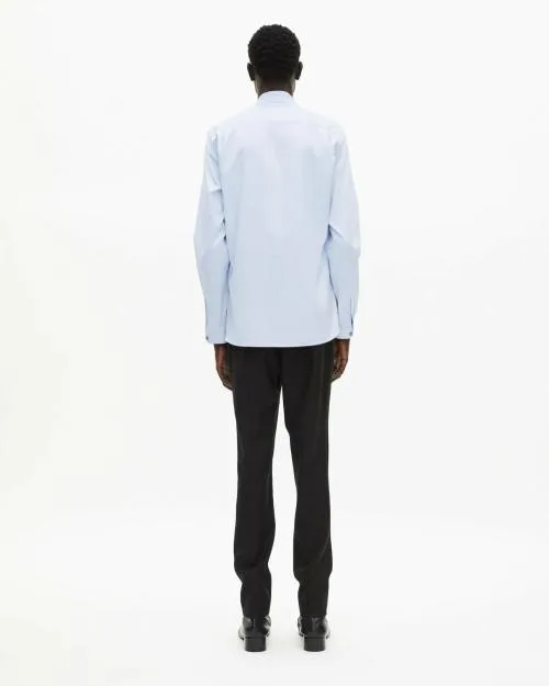 Men Shirts The Kooples Blue Shirt With Officer Collar Light Blue