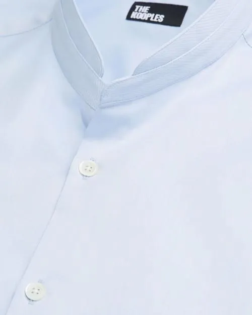 Men Shirts The Kooples Blue Shirt With Officer Collar Light Blue