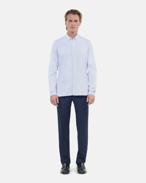 Men Shirts The Kooples Sky Blue Cotton Shirt With Classic Collar Light Blue