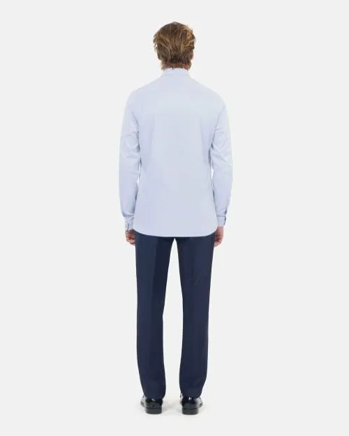 Men Shirts The Kooples Sky Blue Cotton Shirt With Classic Collar Light Blue