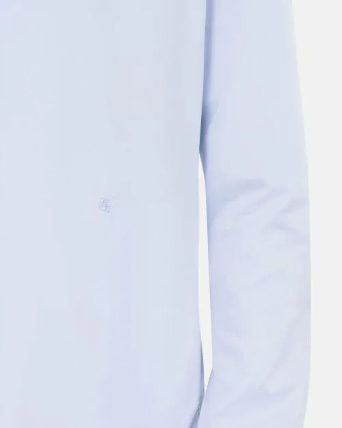 Men Shirts The Kooples Sky Blue Cotton Shirt With Classic Collar Light Blue