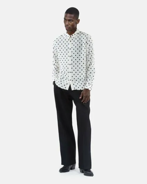 Men Shirts The Kooples White Polka Dot Printed Shirt White Black