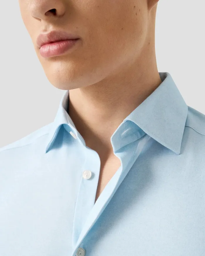 Men Solid Cotton FourWay Stretch Shirt Blue Eton Dress Shirts Men Solid Cotton FourWay Stretch Shirt Blue Eton Dress Shirts