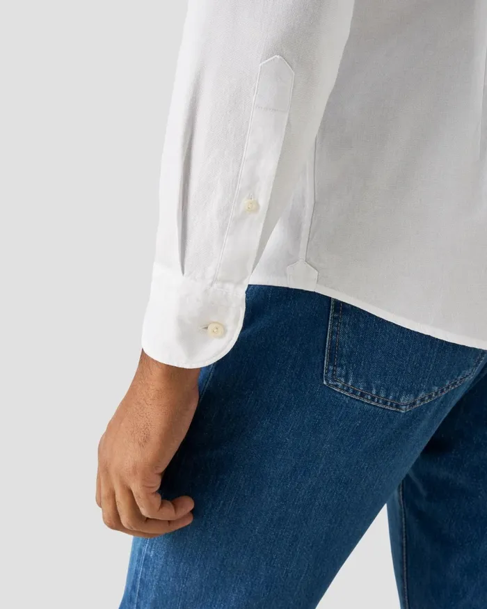 Men Solid Oxford Shirt White Eton Casual Shirts Men Solid Oxford Shirt White Eton Casual Shirts
