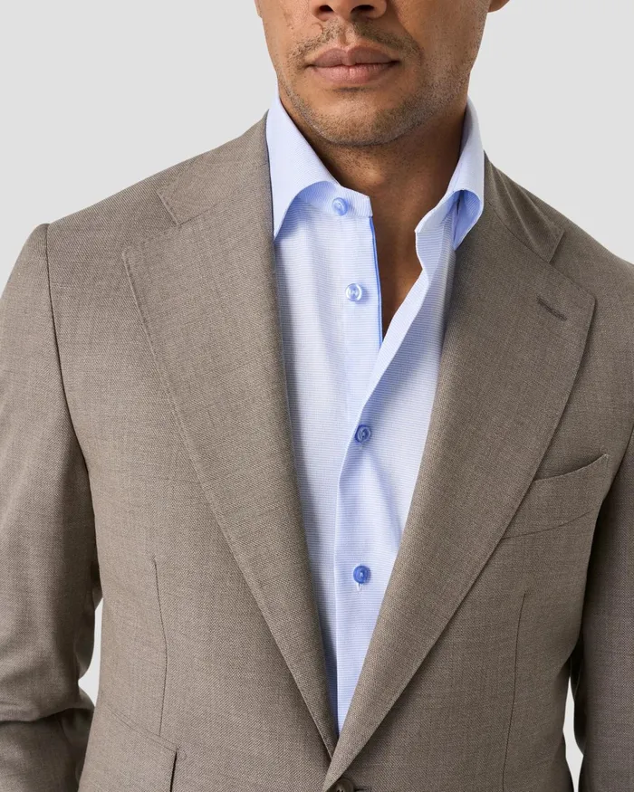 Men Solid Textured Twill Shirt Blue Eton Dress Shirts Men Solid Textured Twill Shirt Blue Eton Dress Shirts