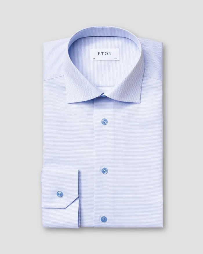 Men Solid Textured Twill Shirt Blue Eton Dress Shirts Men Solid Textured Twill Shirt Blue Eton Dress Shirts