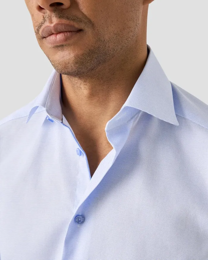 Men Solid Textured Twill Shirt Blue Eton Dress Shirts Men Solid Textured Twill Shirt Blue Eton Dress Shirts