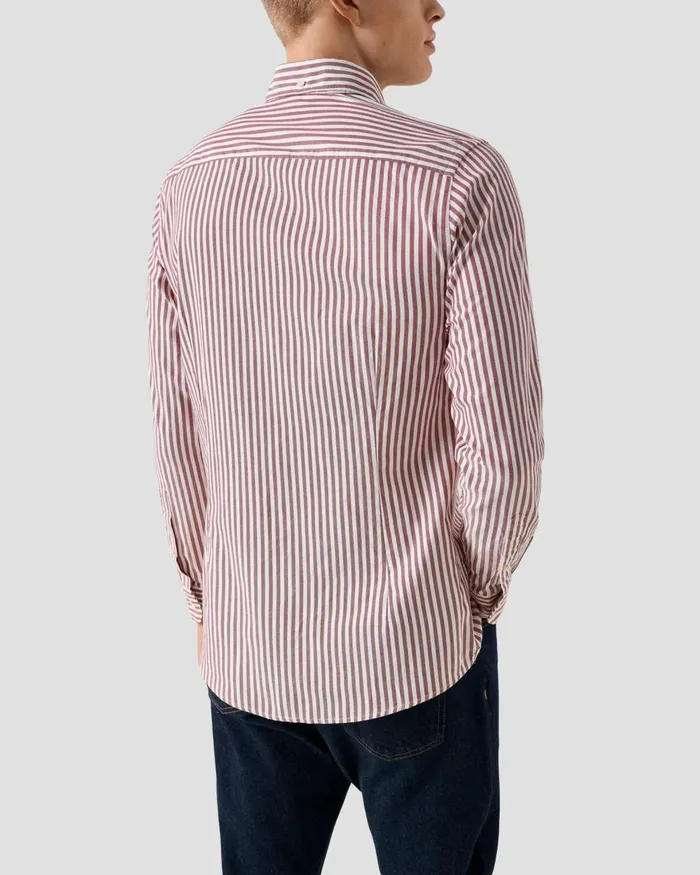 Men Striped Royal Oxford Shirt Red Eton Casual Shirts Men Striped Royal Oxford Shirt Red Eton Casual Shirts