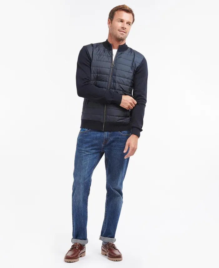 Men Sweaters Barbour Carn Baffle Zip Thru Sweater Navy