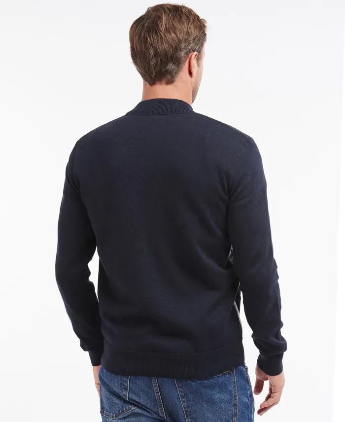 Men Sweaters Barbour Carn Baffle Zip Thru Sweater Navy