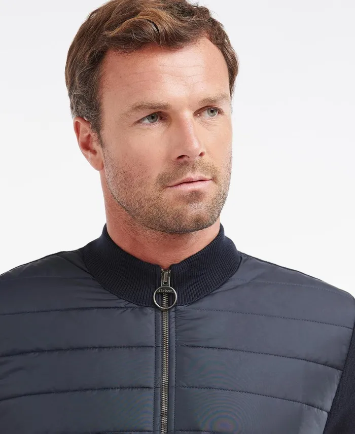 Men Sweaters Barbour Carn Baffle Zip Thru Sweater Navy