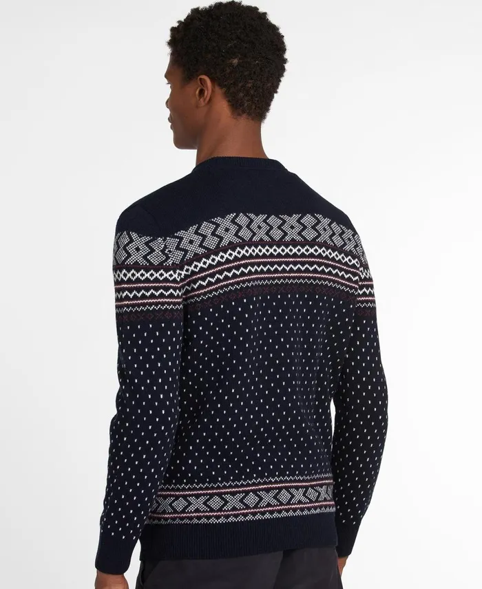 Men Sweaters Barbour Essential Fair Isle Crew Jumper Forest Men Sweaters Barbour Essential Fair Isle Crew Jumper Forest