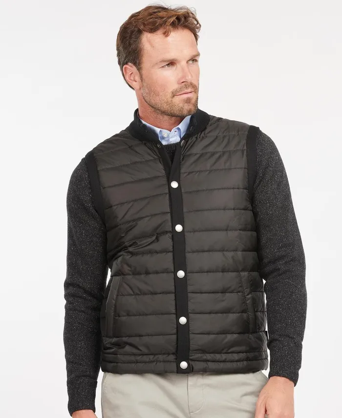 Men Sweaters Barbour Essential Gilet Charcoal