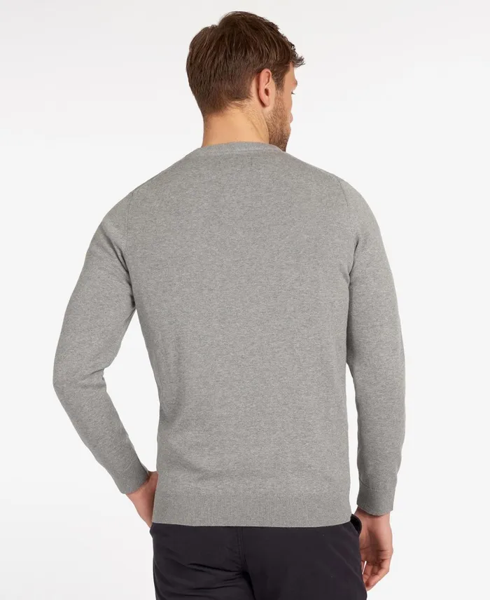 Men Sweaters Barbour Pima Cotton Crew Neck Sweater Antique White