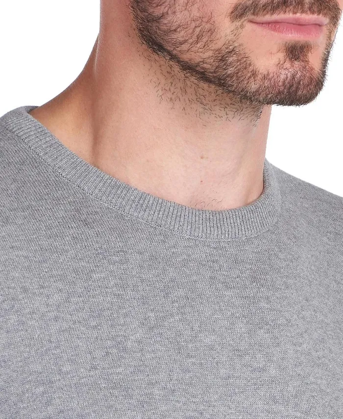 Men Sweaters Barbour Pima Cotton Crew Neck Sweater Antique White