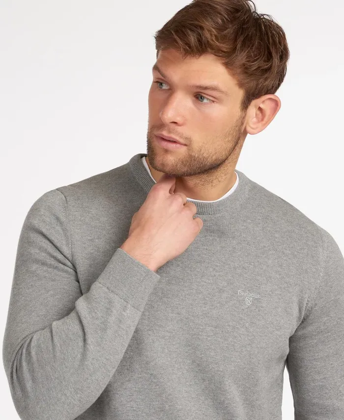 Men Sweaters Barbour Pima Cotton Crew Neck Sweater Antique White