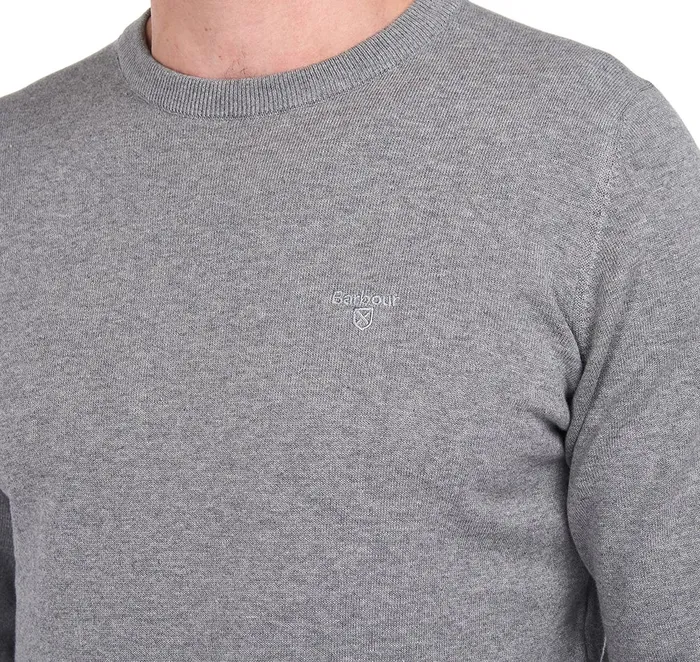 Men Sweaters Barbour Pima Cotton Crew Neck Sweater Antique White