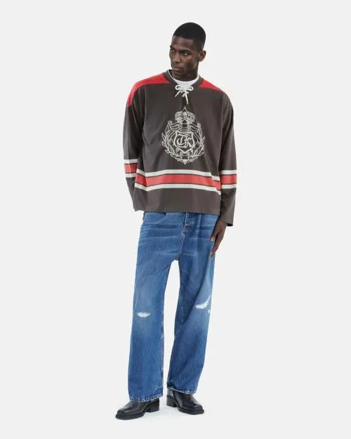 Men Sweatshirts The Kooples Black Polo Sweatshirt Black Washed
