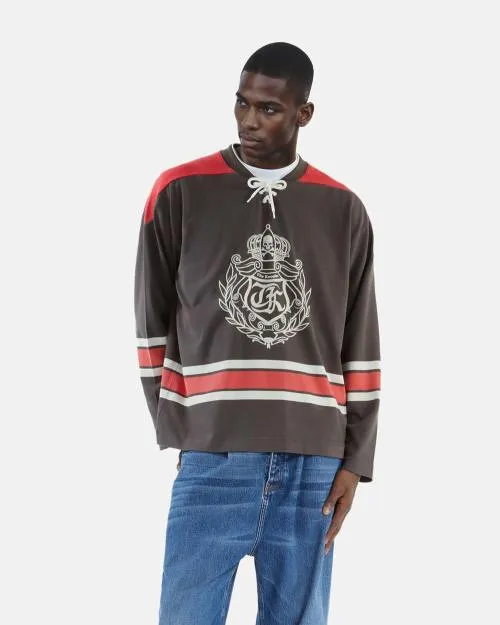 Men Sweatshirts The Kooples Black Polo Sweatshirt Black Washed