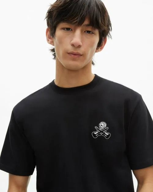 Men Tshirts The Kooples Black TShirt With Flocking Black