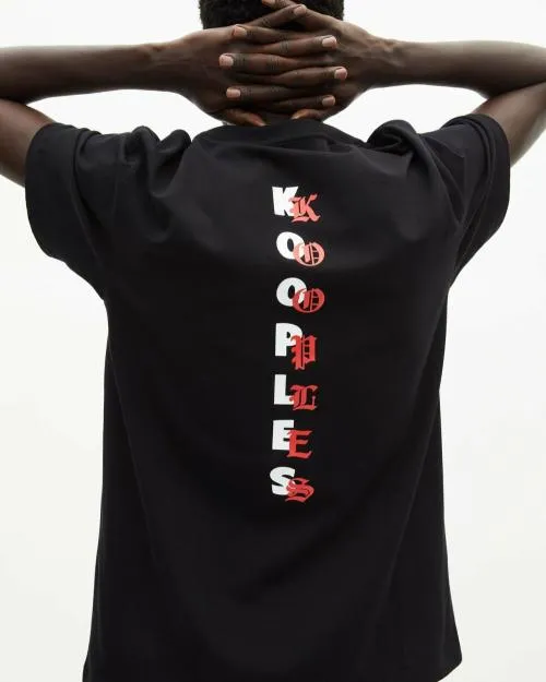 Men Tshirts The Kooples Black TShirt With Logo Serigraphy Black