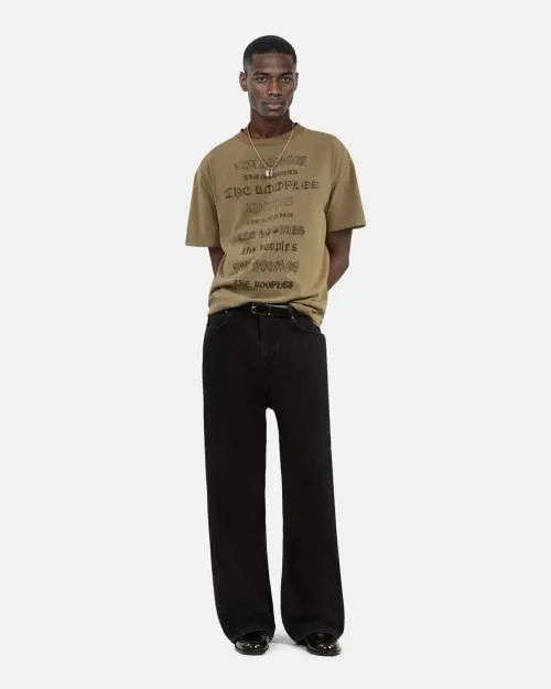Men Tshirts The Kooples Brown Screen Print TShirt Light Brown