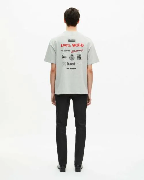 Men Tshirts The Kooples Gray Screen Print TShirt Light Grey Melange