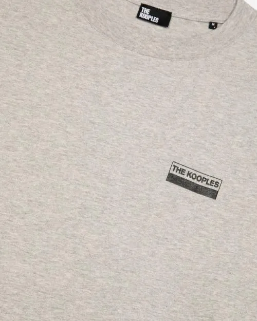 Men Tshirts The Kooples Gray Screen Print TShirt Light Grey Melange