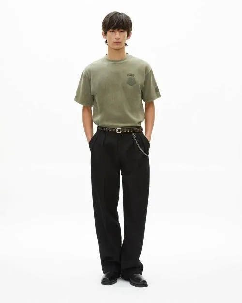 Men Tshirts The Kooples Khaki TShirt With Patches Kaki