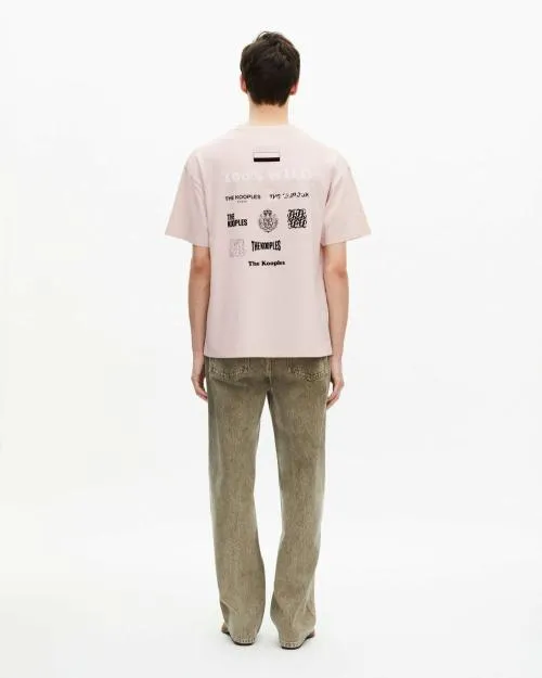 Men Tshirts The Kooples Pink Screen Print TShirt Lila