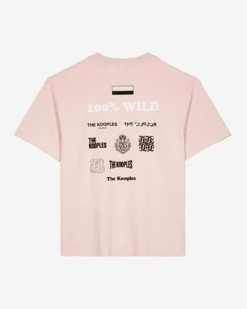 Men Tshirts The Kooples Pink Screen Print TShirt Lila