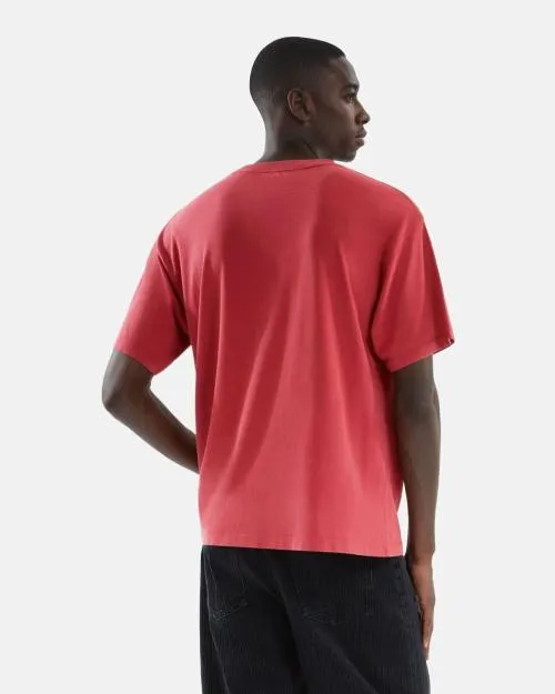 Men Tshirts The Kooples Red Screen Print TShirt Red Burgundy