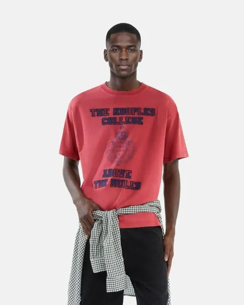 Men Tshirts The Kooples Red Screen Print TShirt Red Burgundy