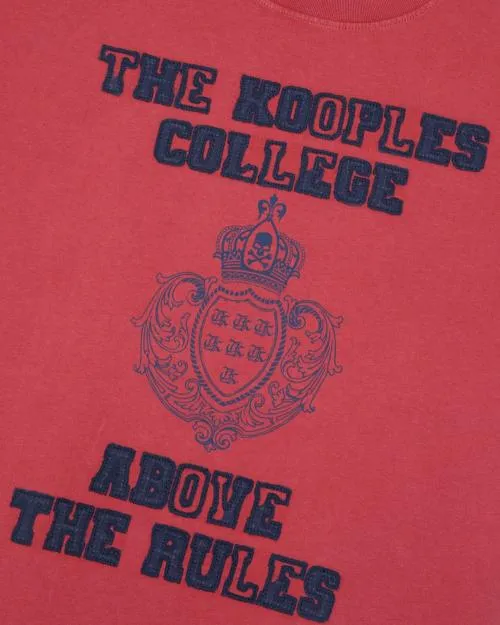 Men Tshirts The Kooples Red Screen Print TShirt Red Burgundy