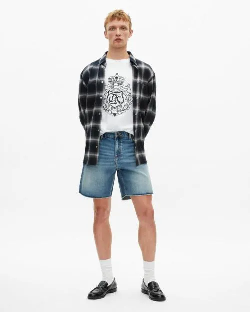 Men Tshirts The Kooples White Crest Screen Print TShirt White