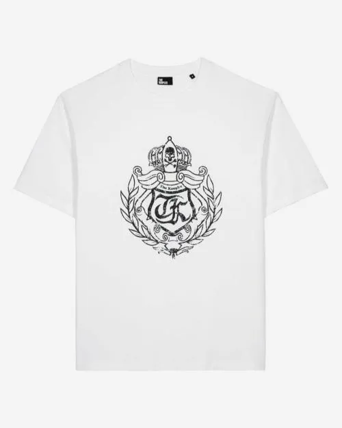 Men Tshirts The Kooples White Crest Screen Print TShirt White