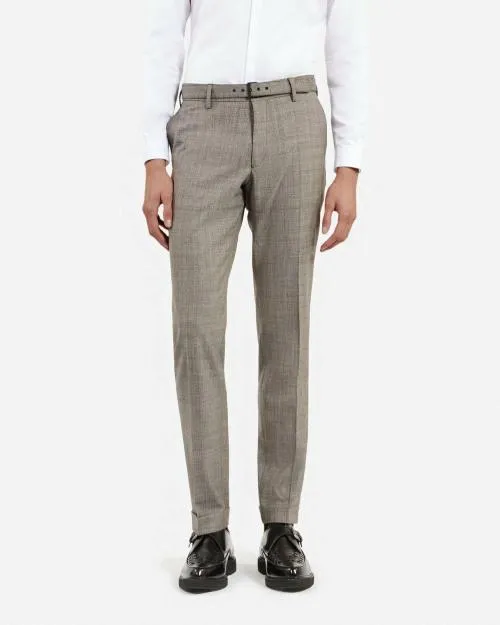 Men Trousers and Jeans The Kooples Beige Prince Of Wales Wool Suit Pants Beige Melange