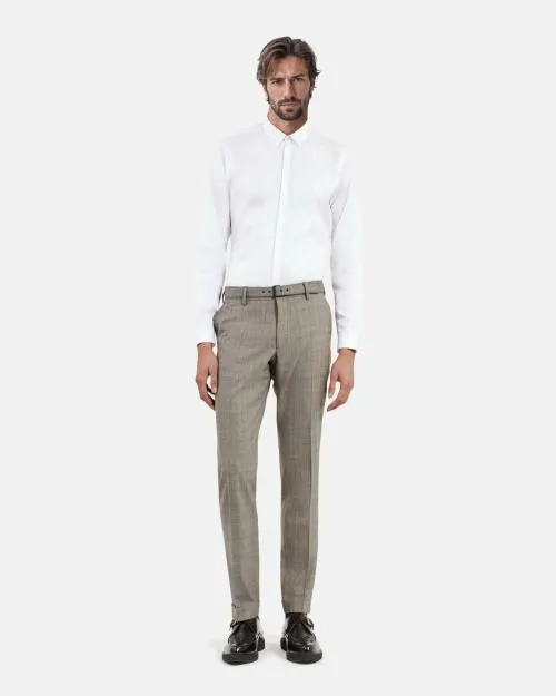 Men Trousers and Jeans The Kooples Beige Prince Of Wales Wool Suit Pants Beige Melange